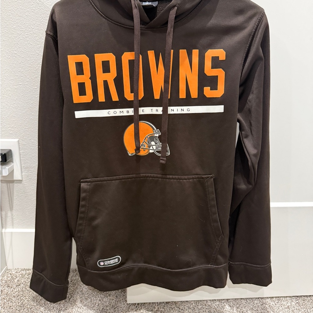 New Era NFL Cleveland Browns Combine Training Hoodie Brown Mens Small